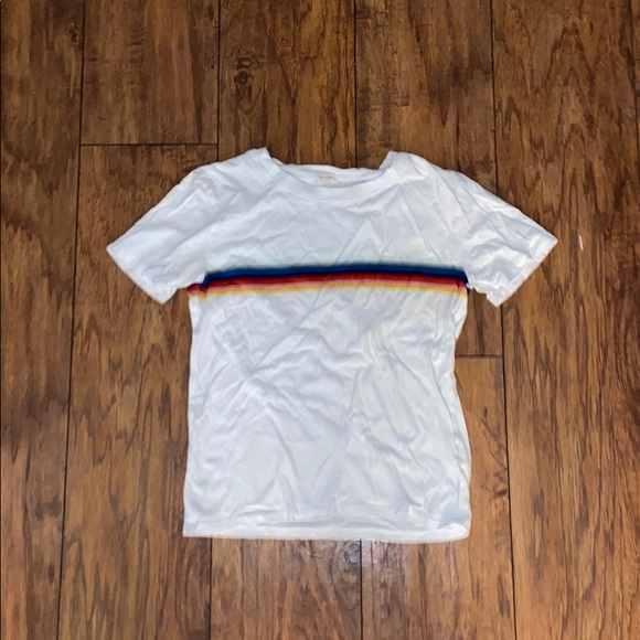 Brandy Melville rainbow stripe t shirt - Picture 1 of 1